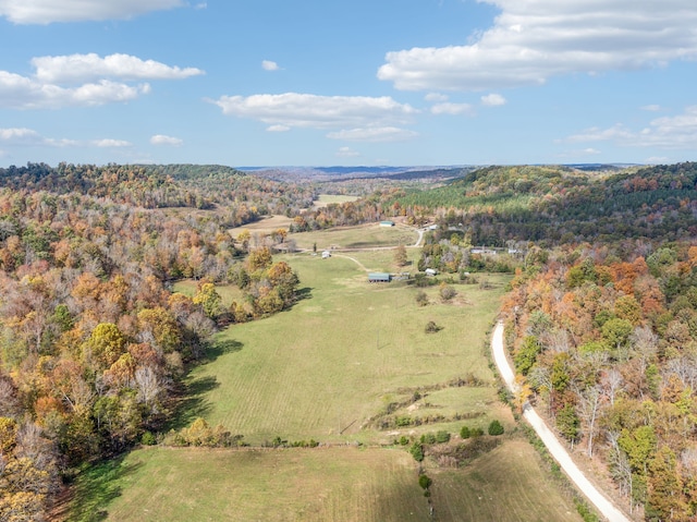 drone / aerial view featuring a rural view