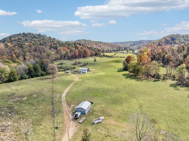 aerial view with a rural view