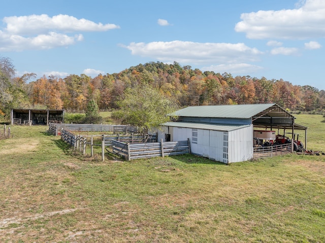 exterior space with a rural view