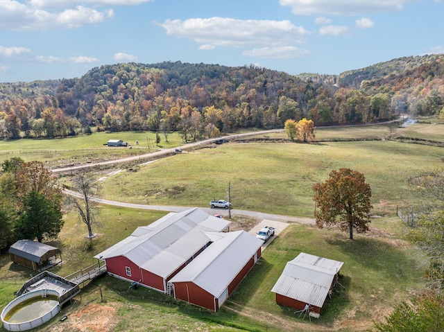 drone / aerial view featuring a rural view