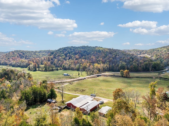 bird's eye view featuring a rural view