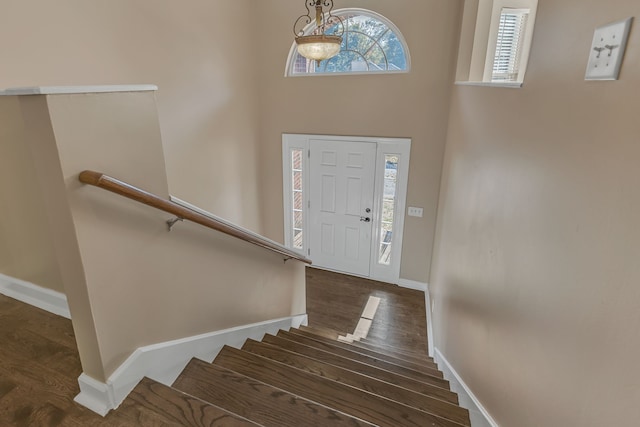 entryway featuring dark hardwood / wood-style flooring