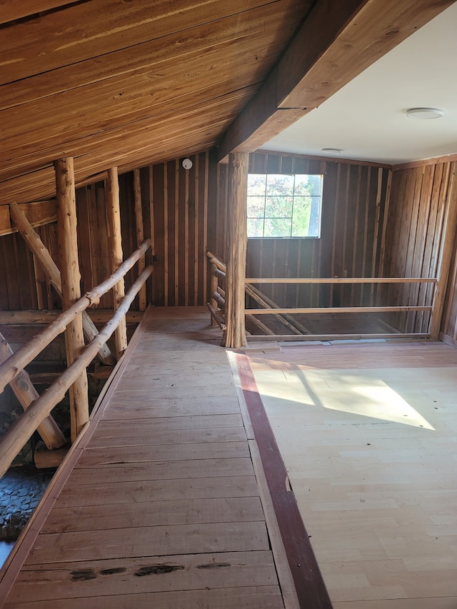 view of unfinished attic