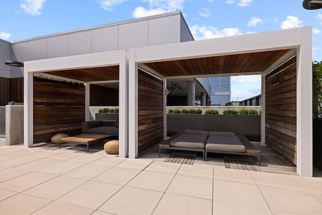 view of patio with an outdoor hangout area