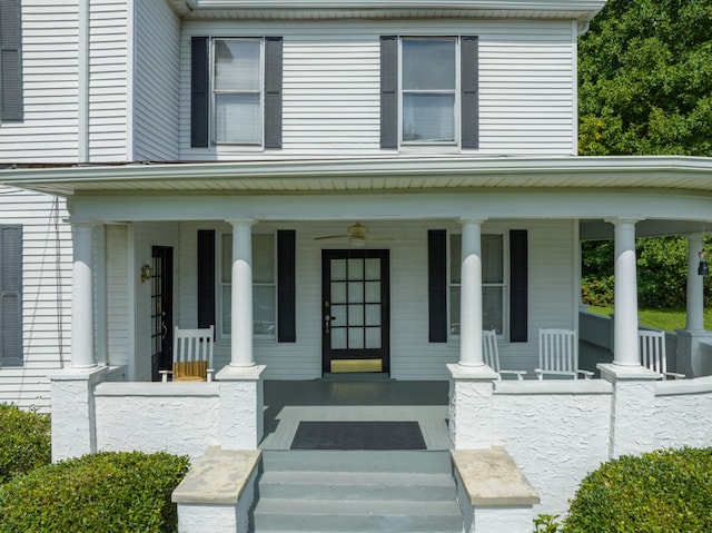 entrance to property with a porch