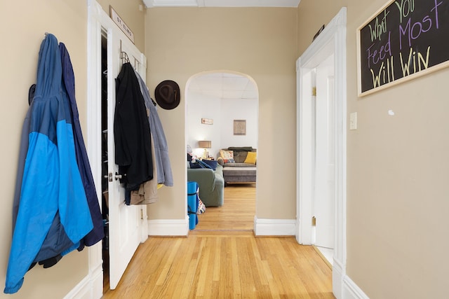 hallway featuring light hardwood / wood-style flooring