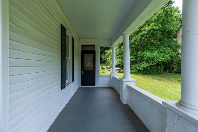 view of patio with a porch