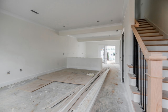 empty room with ornamental molding