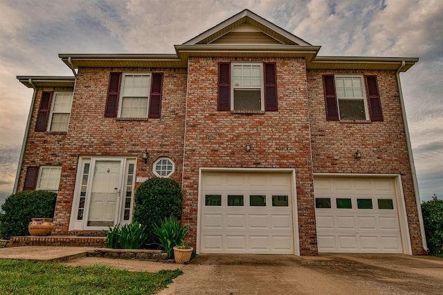 view of front facade with a garage