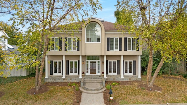 view of front facade featuring french doors