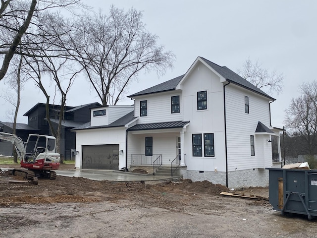 view of modern inspired farmhouse