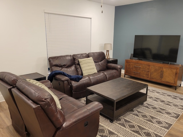 living room featuring light hardwood / wood-style floors