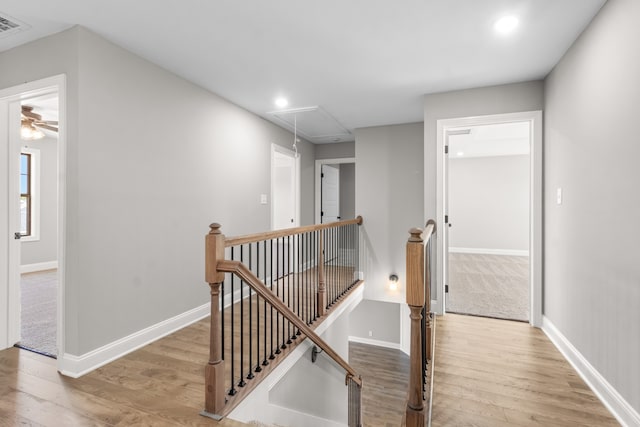 hall featuring light wood-type flooring