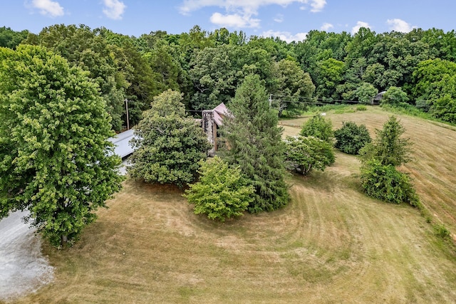 drone / aerial view with a rural view