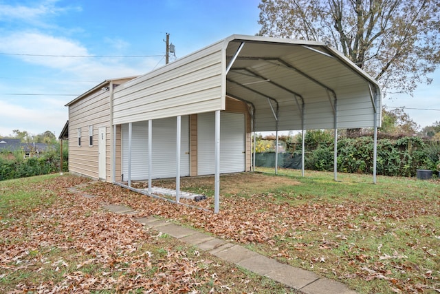 exterior space with a carport