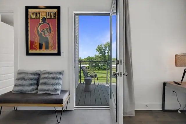 doorway to outside featuring dark hardwood / wood-style floors and plenty of natural light