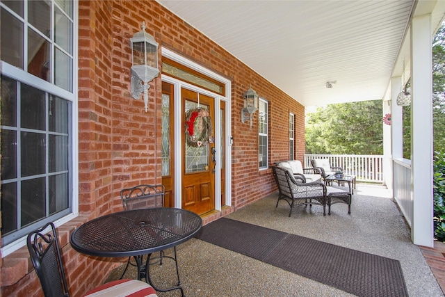 view of patio featuring covered porch