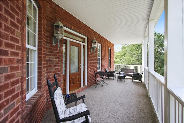 view of patio with a porch