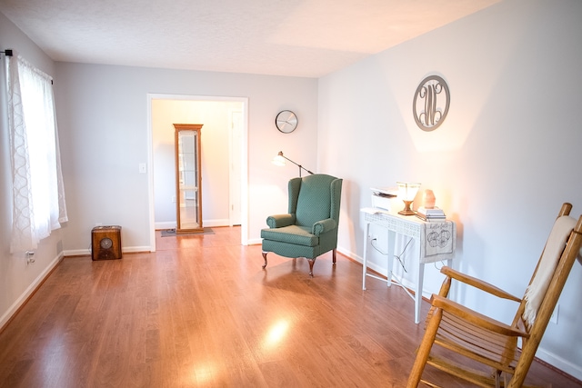 sitting room featuring hardwood / wood-style floors