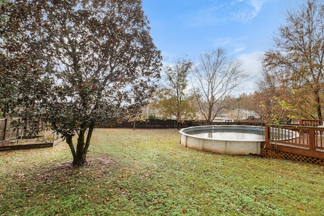 view of yard with a deck