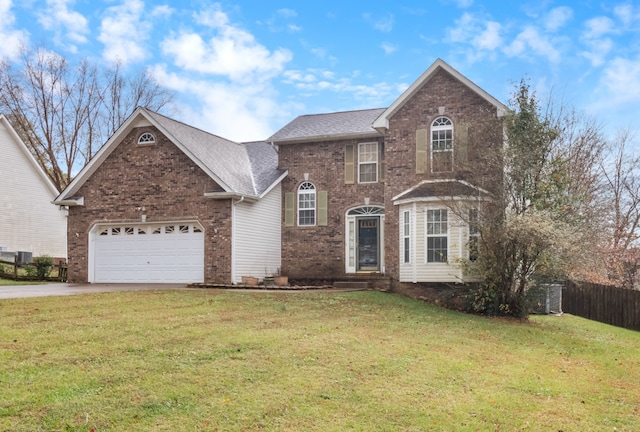 view of property with a front lawn