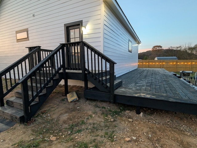 view of deck at dusk