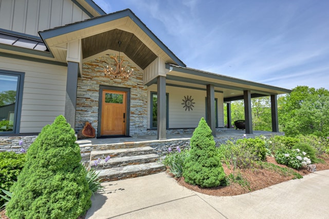 property entrance with a porch