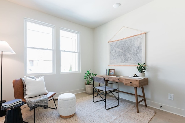 home office featuring baseboards