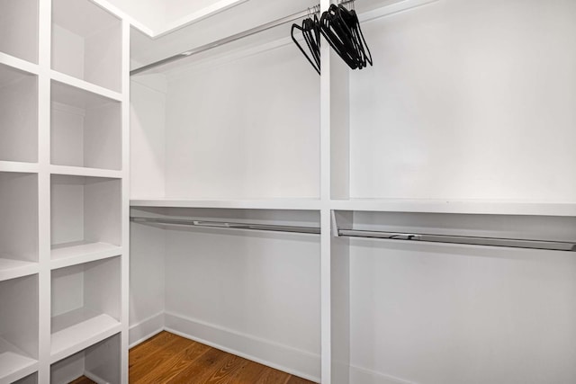 walk in closet featuring dark hardwood / wood-style floors