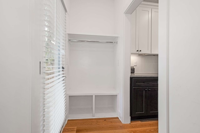 spacious closet featuring light wood-type flooring