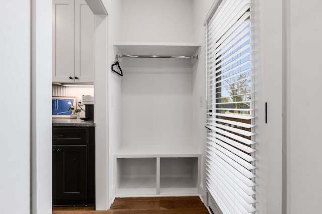 interior space featuring dark hardwood / wood-style floors