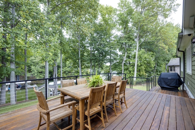 deck with area for grilling