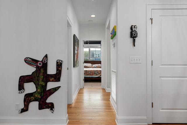 hall featuring light hardwood / wood-style flooring