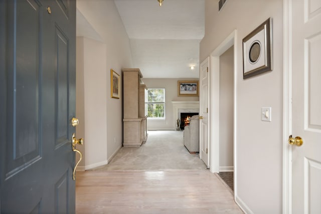 entrance foyer with light hardwood / wood-style floors