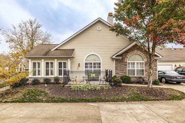 view of front of house with a garage