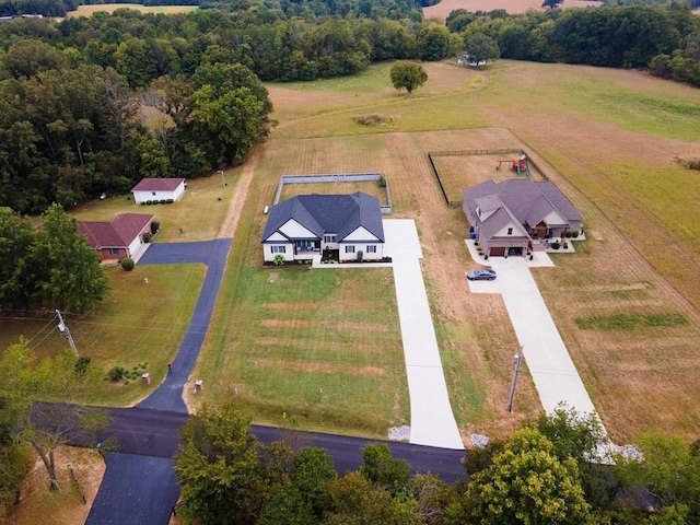 aerial view featuring a rural view