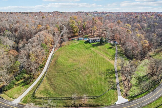 aerial view with a rural view