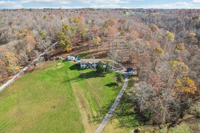 bird's eye view with a rural view