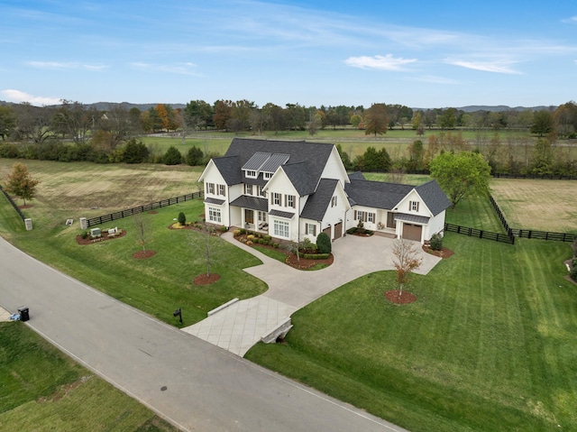 bird's eye view with a rural view