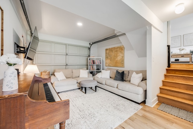 living room featuring light hardwood / wood-style floors