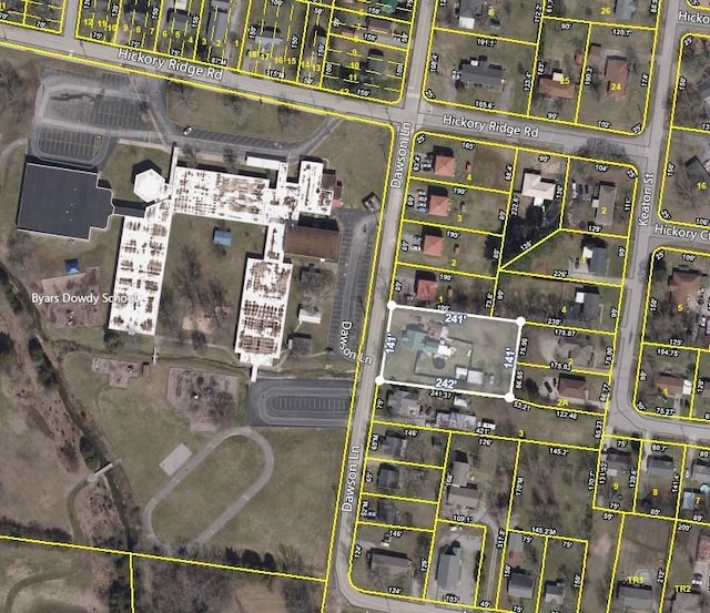 525 Dawson Ln, Lebanon, TN 37087 - aerial map of property and surrounding area featuring property boundaries highlighted
