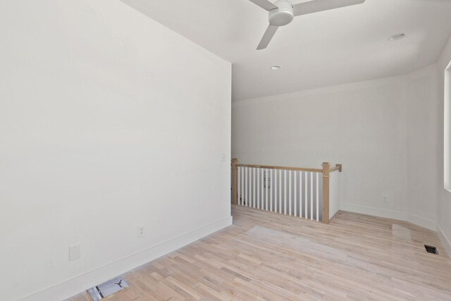 1016 W Trinity Ln Unit 15, Nashville, TN 37218 - spare room featuring a ceiling fan, wood finished floors, baseboards, and recessed lighting