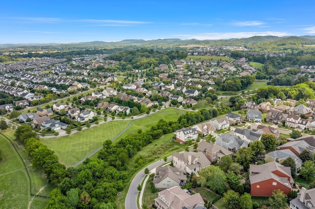 bird's eye view featuring a mountain view