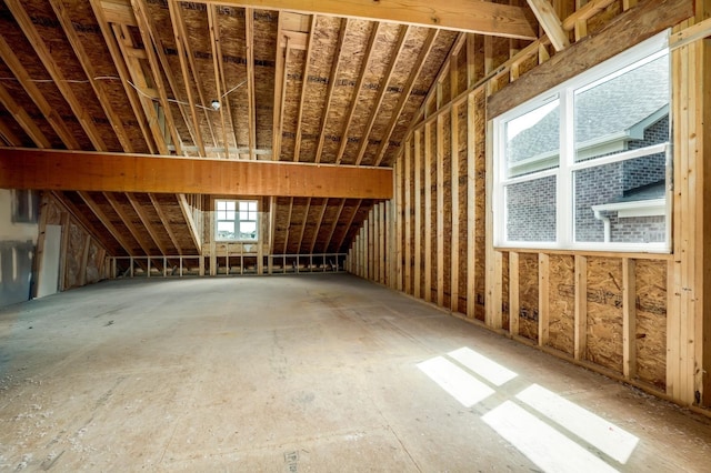 misc room featuring vaulted ceiling