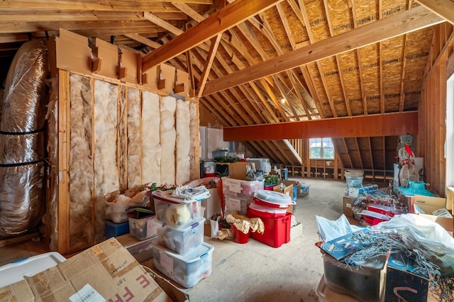 miscellaneous room with vaulted ceiling