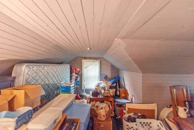 view of unfinished attic