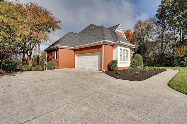 view of home's exterior featuring a garage