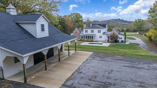 exterior space with a mountain view