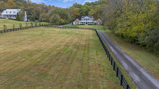 drone / aerial view featuring a rural view