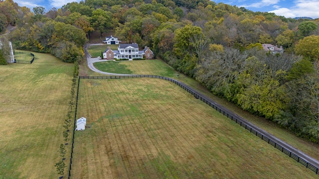 bird's eye view featuring a rural view